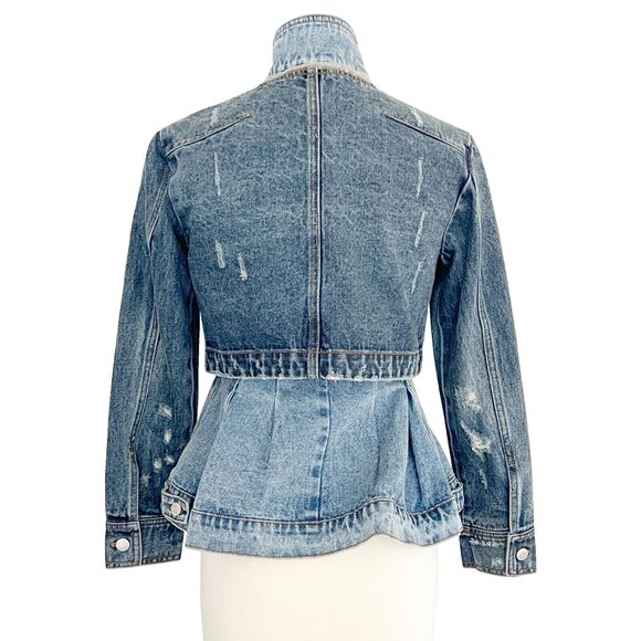 Alexander McQueen Double Layered Fitted Multi-panel Denim Jacket- Size IT 38 - Picture 5 of 9